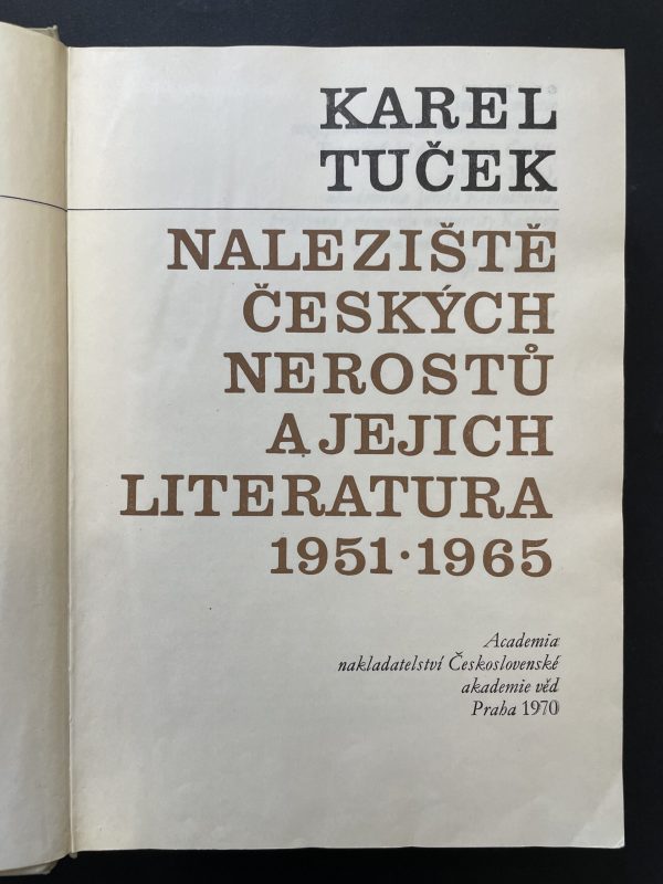 Fundstellen tschechischer Mineralien und ihre Literatur 1951–1965 – Bild 2